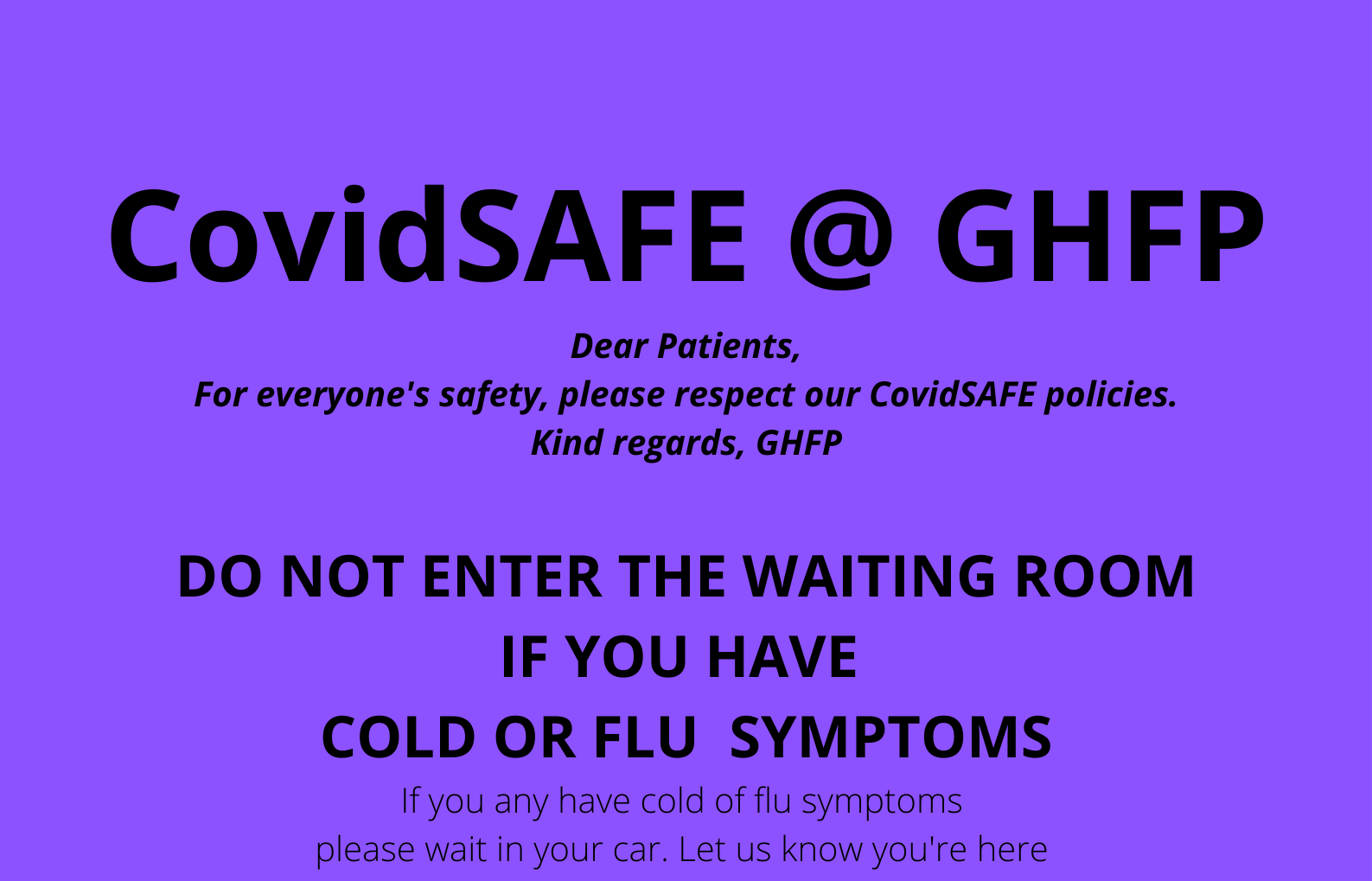 Glebe Hill Family Practice - CovidSAFE@GHFP