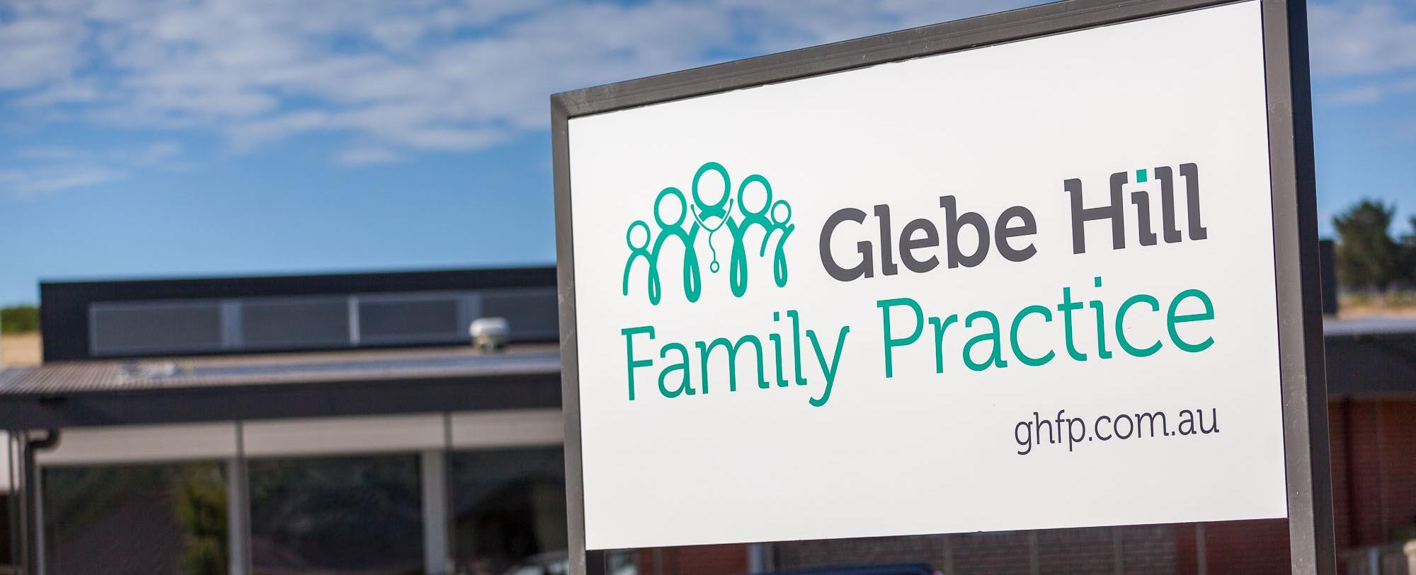 Glebe Hill Family Practice - Signage at entrance